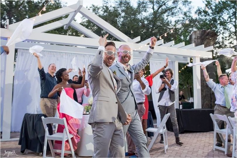 Wedding entrance outdoor reception